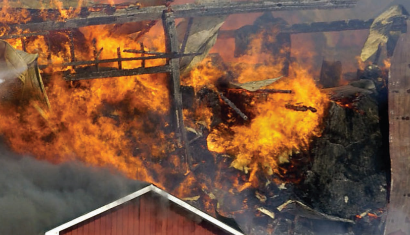 Barn Fire Blazing